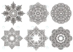 set 6 hand drawn oriental mandalas isolated white crcd6586a14 size14.78mb - title:Home - اورچین فایل - format: - sku: - keywords: p_id:18