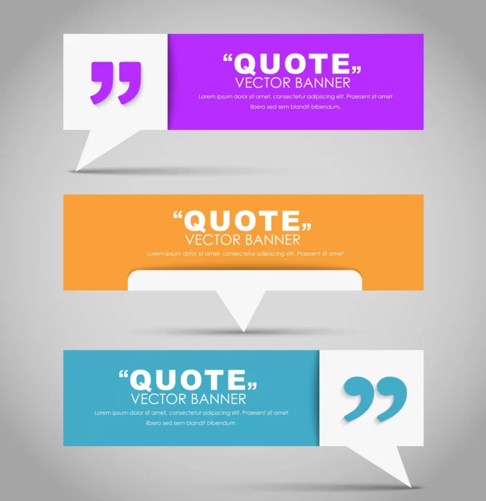 set banners with quote bubble crc4a7e6380 size1.90mb - title:دانلود مجموعه وکتور بنر نقل قول - اورچین فایل - format:EPS - وکتور - sku:crc4a7e6380 - keywords: p_id:39240