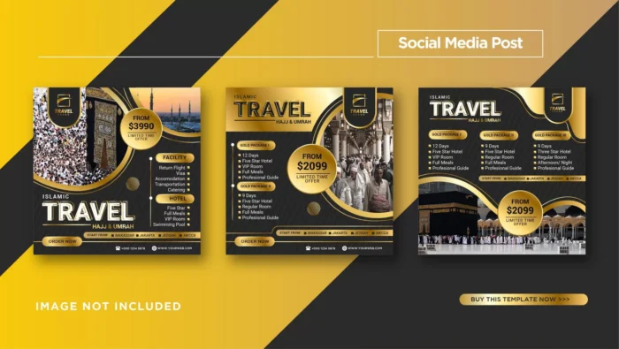 set black gold luxury hajj umrah instagram post t crc17bc3d80 size1.47mb - title:قالب پست اینستاگرام مذهبی با موضوع سفر زیارتی و حج - اورچین فایل - format:EPS - وکتور - sku:crc17bc3d80 - keywords: p_id:32842