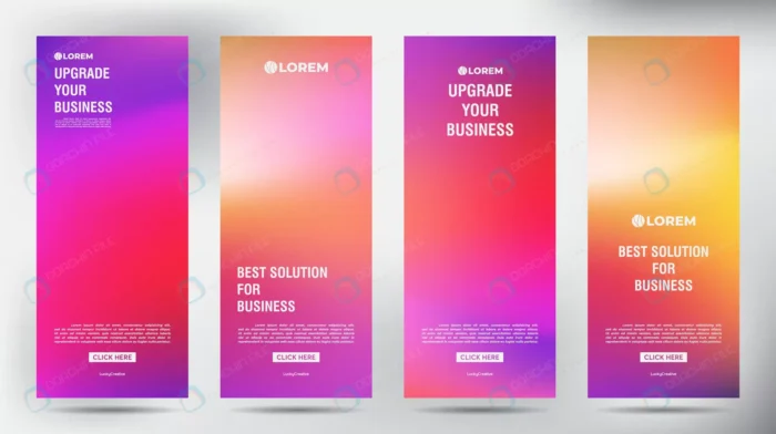 set blurred roll up business brochure flyer banne crcb987c00a size11.38mb - title:مجموعه بنر وبسایت با بکگراند گرادینت - اورچین فایل - format:EPS - وکتور - sku:crcb987c00a - keywords: p_id:88675