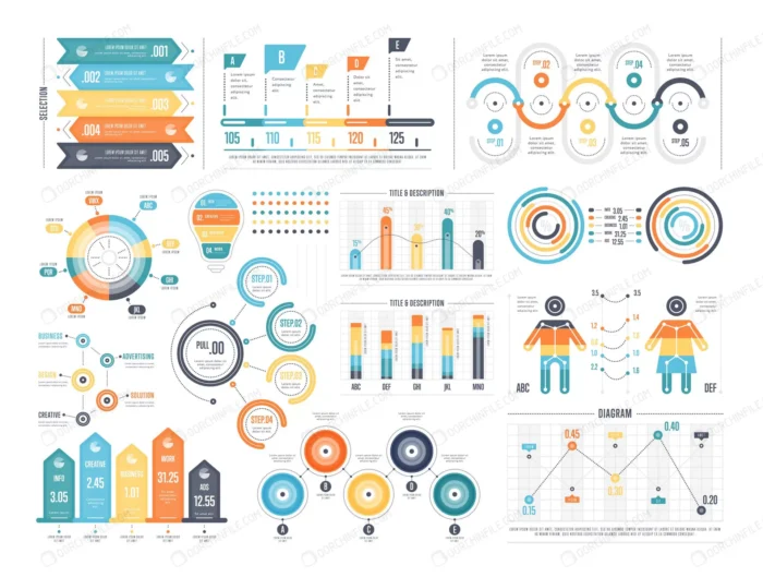 set colorful infographic diagrams crcaf07881a size7.25mb - title:وکتور المان های اینفوگرافی - اورچین فایل - format:EPS - وکتور - sku:crcaf07881a - keywords: p_id:99243