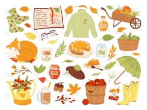 set cute autumn animal characters plants food illu rnd151 frp9838058 - title:Home - اورچین فایل - format: - sku: - keywords: p_id:18