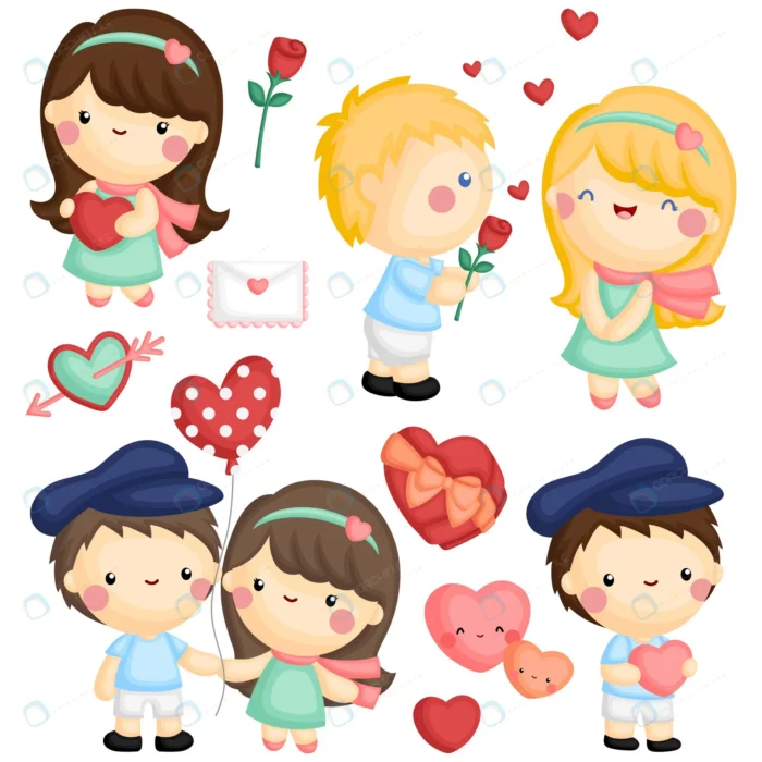set cute girl boy showing love each others crc1156d90a size3.08mb - title:مجموعه کاراکترهای کارتونی دختر و پسر عاشق - اورچین فایل - format:EPS - وکتور - sku:crc1156d90a - keywords: p_id:36196