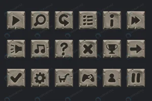 set grey stone buttons web game icons separate la crc60d6129c size2.32mb - title:Home - اورچین فایل - format: - sku: - keywords: p_id:18