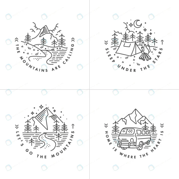 set liear icon logos mountains rnd138 frp11357206 - title:مجموعه لوگو وکتور گردشگری - اورچین فایل - format:EPS - وکتور - sku:frp11357206 - keywords: p_id:73043