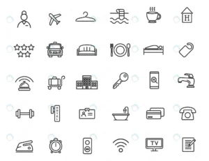 set linear hotel icons travel icons simple design rnd716 frp6323651 - title:Home - اورچین فایل - format: - sku: - keywords: p_id:18