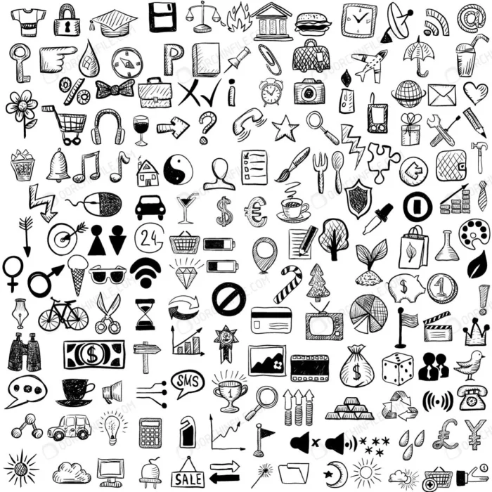 set of hand drawn icons crc7af6dfed size4.23mb - title:مجموعه وکتور آیکون - اورچین فایل - format:EPS - وکتور - sku:crc7af6dfed - keywords: p_id:96823