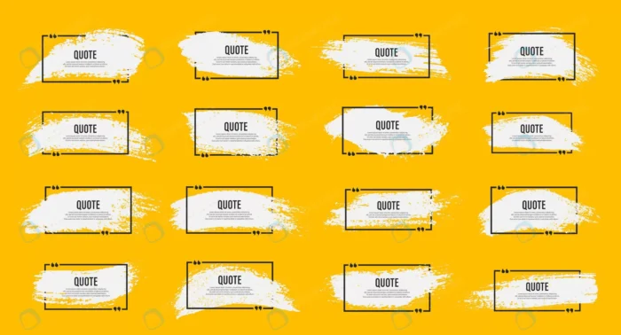 set quote box frame blank grunge brush background crc8e2bd0a6 size7.53mb - title:مجموعه حباب نقل قول به رنگ سفید سبک براش آبرنگ - اورچین فایل - format:EPS - وکتور - sku:crc8e2bd0a6 - keywords: p_id:76719