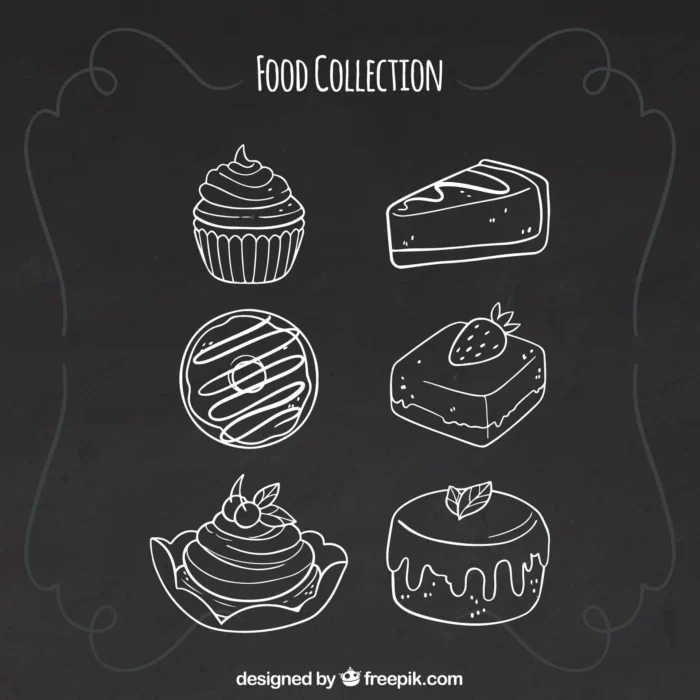 set six food elements chalkboard style crcf8b5e501 size10.79mb - title:وکتور طراحی کیک و شیرینی با گچ - اورچین فایل - format:EPS - وکتور - sku:crcf8b5e501 - keywords:وکتور طراحی کیک و شیرینی با گچ, وکتور, خوردنی و نوشیدنی, فایل تکی, کاپ کیک, کیک و شیرینی p_id:95731