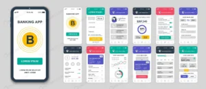 set ui ux gui screens banking app flat design tem crc9de6ba13 size4.68mb - title:Home - اورچین فایل - format: - sku: - keywords: p_id:18