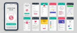 set ui ux gui screens fitness app flat design tem crcd802f12f size5.08mb - title:Home - اورچین فایل - format: - sku: - keywords: p_id:18