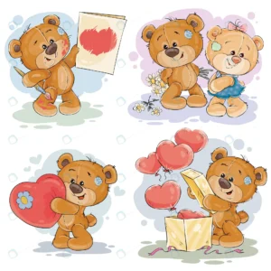 set vector clip art illustrations teddy bears crc427bf5f6 size5.70mb - title:Home - اورچین فایل - format: - sku: - keywords: p_id:18