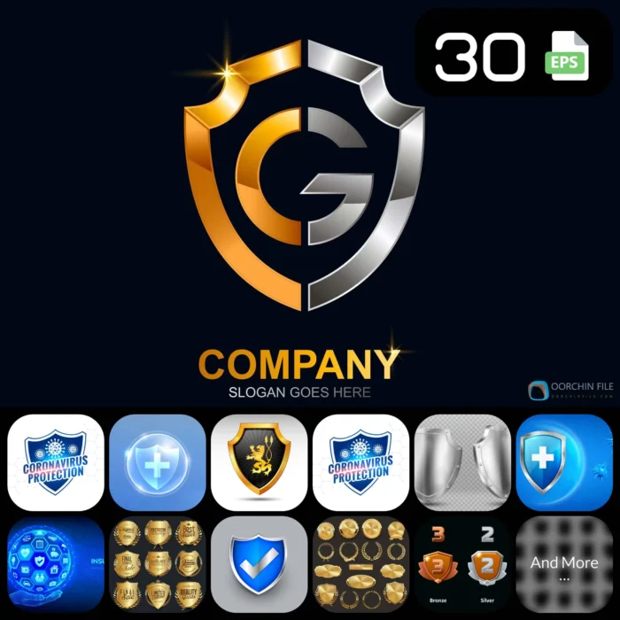 shield 1ba - title:مجموعه وکتور علامت سپر حفاظتی - اورچین فایل - format:EPS - وکتور - sku:crcvec30shield - keywords: p_id:41517