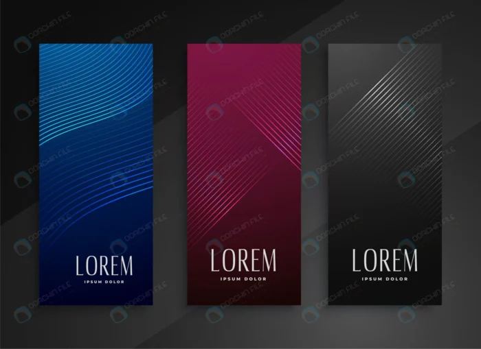 shiny line style vertical banners set design crc22fda3f8 size7.27mb - title:مجموعه بنر - اورچین فایل - format:EPS - وکتور - sku:crc22fda3f8 - keywords: p_id:88033