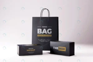 shoes box shopping bag mockup realistic black rnd760 frp15101887 - title:Home - اورچین فایل - format: - sku: - keywords: p_id:18