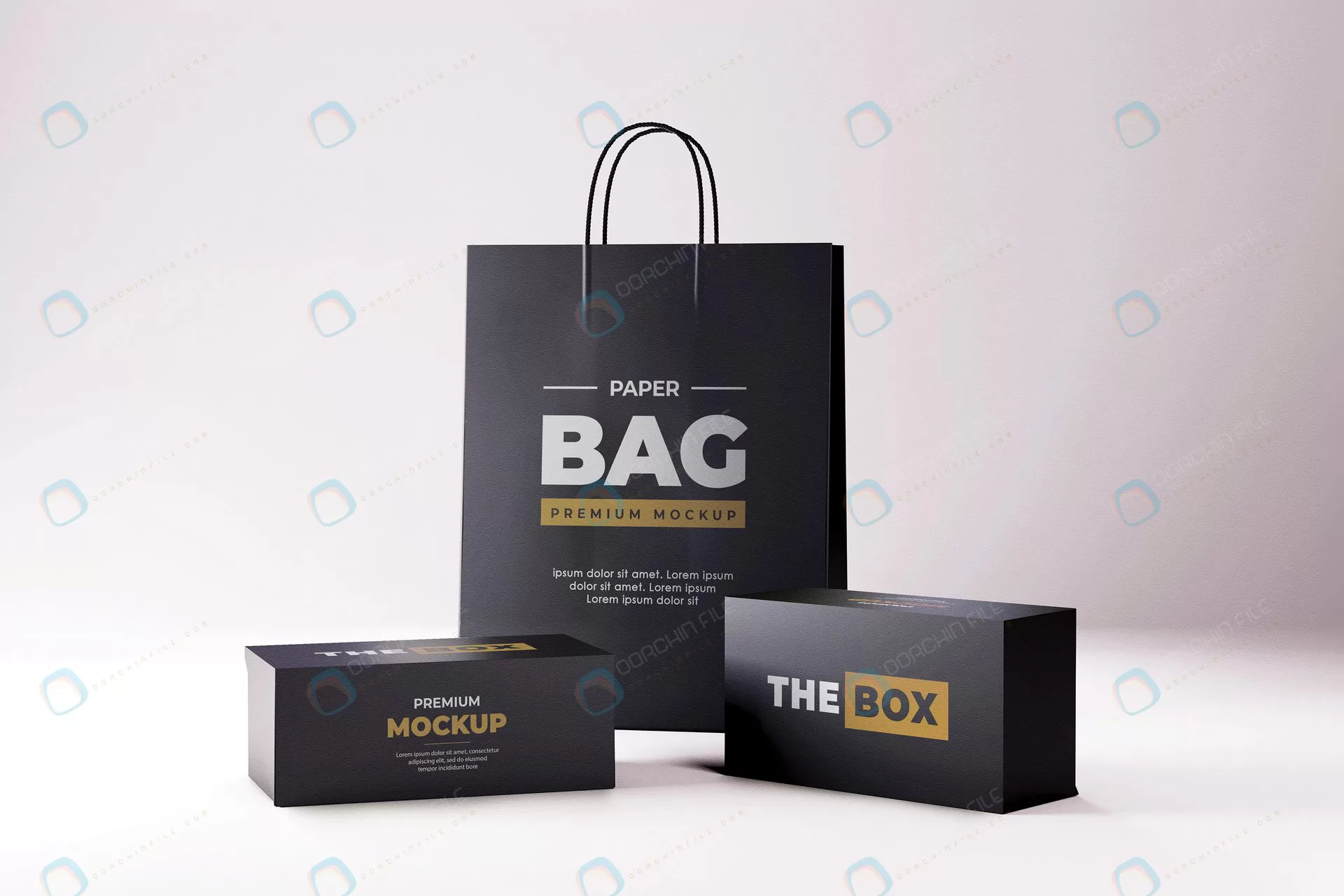 shoes box shopping bag mockup realistic black rnd760 frp15101887 - title:Home Main - اورچین فایل - format: - sku: - keywords: p_id:18