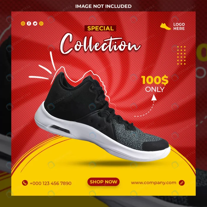 shoes social media template 4 crc359b6209 size39.13mb - title:پست اینستاگرام مناسب تبلیغ محصولات جدید - اورچین فایل - format:PSD - فتوشاپ - sku:crc359b6209 - keywords: p_id:61580