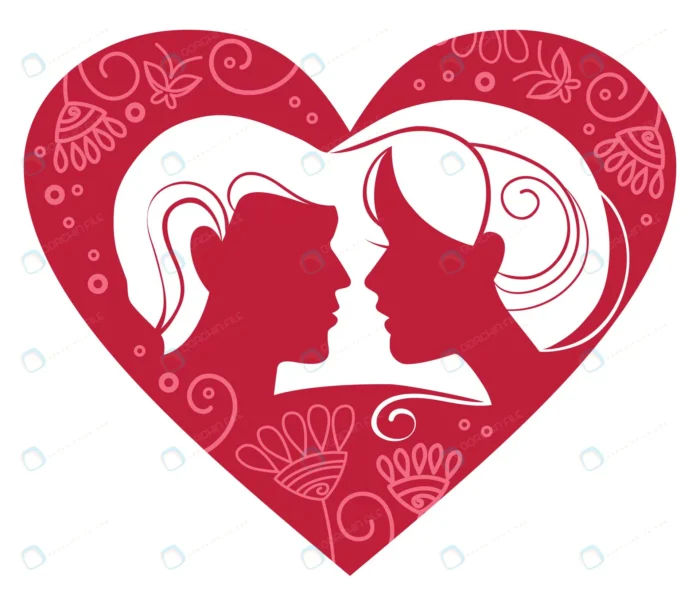 silhouette couple floral heart crc4acaba11 size1.61mb 1 - title:سیلوئت نیمرخ برای روز ولنتاین با فرمت وکتور - اورچین فایل - format:EPS - وکتور - sku:crc4acaba11 - keywords: p_id:43050