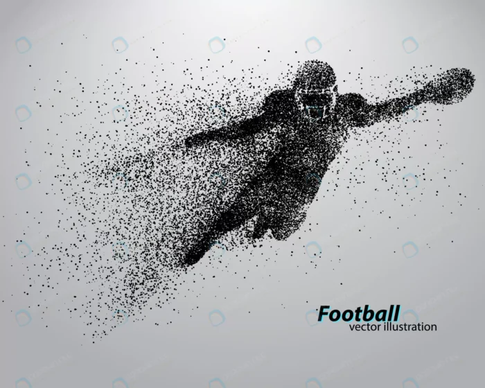 silhouette football player from particle rugby ame rnd826 frp9605713 - title:سیلوئت وکتور بازیکن فوتبال آمریکایی - اورچین فایل - format:EPS - وکتور - sku:frp9605713 - keywords: p_id:74829