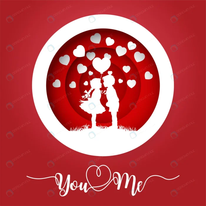 silhouette kids kissing valentine s day crca9fdd645 size2.8mb - title:دانلود وکتور طرح فانتزی ولنتاین - اورچین فایل - format:EPS - وکتور - sku:crca9fdd645 - keywords: p_id:34533