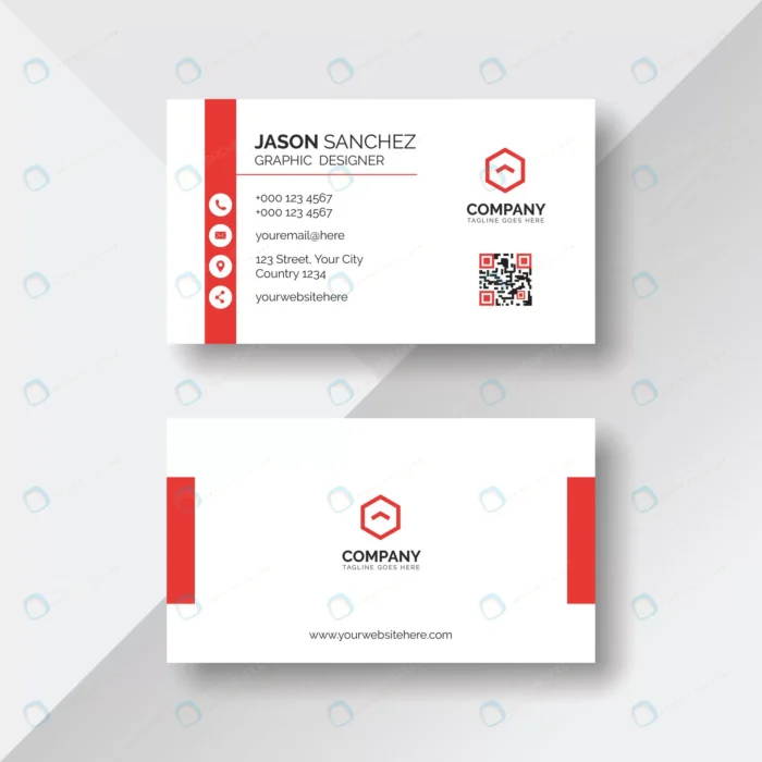 simple clean white business card with red details crc0742594e size1.63mb - title:کارت ویزیت ساده با فرمت وکتور - اورچین فایل - format:EPS - وکتور - sku:crc0742594e - keywords: p_id:56250
