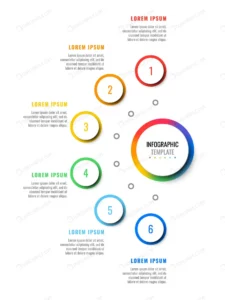 six steps layout infographic template with round crc05f9eb93 size1.04mb - title:Home - اورچین فایل - format: - sku: - keywords: p_id:18