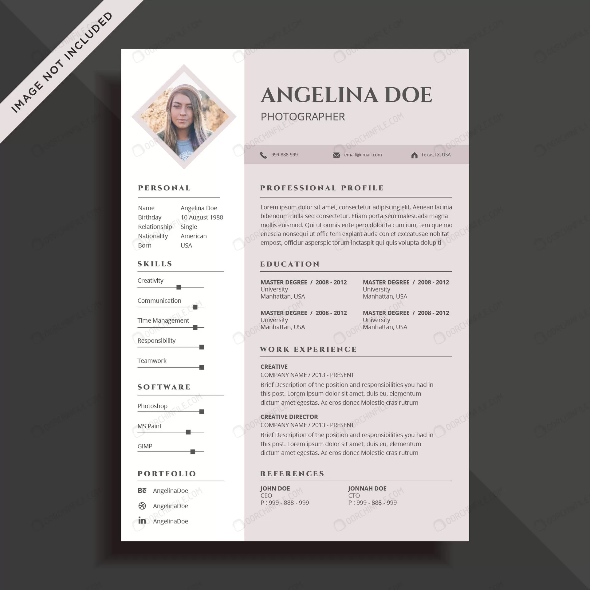 sleek brown resume template crc07ab723c size0.82mb - title:Home Main - اورچین فایل - format: - sku: - keywords: p_id:18