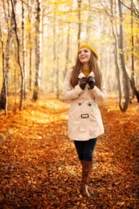 smiling woman walking park autumn season crcce075c92 size13.92mb 4032x6048 - title:Home - اورچین فایل - format: - sku: - keywords: p_id:18