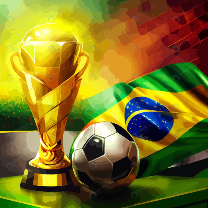 soccer world cup trophy with flag brazil rnd344 frp34594806 - title:تصویر کاپ جام جهانی فوتبال با پرچم برزیل - اورچین فایل - format:JPG - استوک - sku:frp34594806 - keywords: p_id:69369