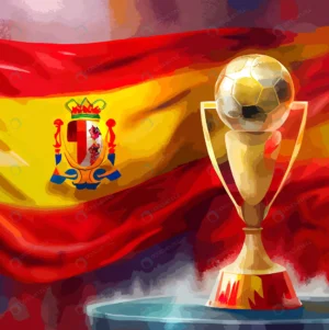 soccer world cup trophy with spain flag rnd782 frp34594740 - title:Home - اورچین فایل - format: - sku: - keywords: p_id:18