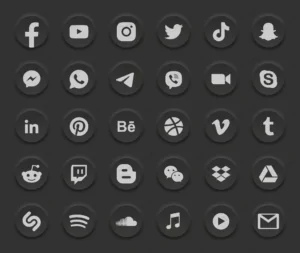 social media dark 3d round web icons set crc467fd528 size21.56mb - title:Home - اورچین فایل - format: - sku: - keywords: p_id:18