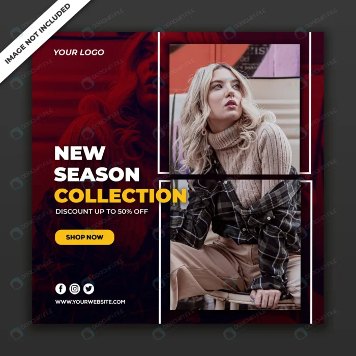 social media post banner template new fashion sty crc92f6fd67 size2.39mb - title:تمپلیت پست اینستاگرام با فرمت PSD - اورچین فایل - format:PSD - فتوشاپ - sku:crc92f6fd67 - keywords: p_id:65635