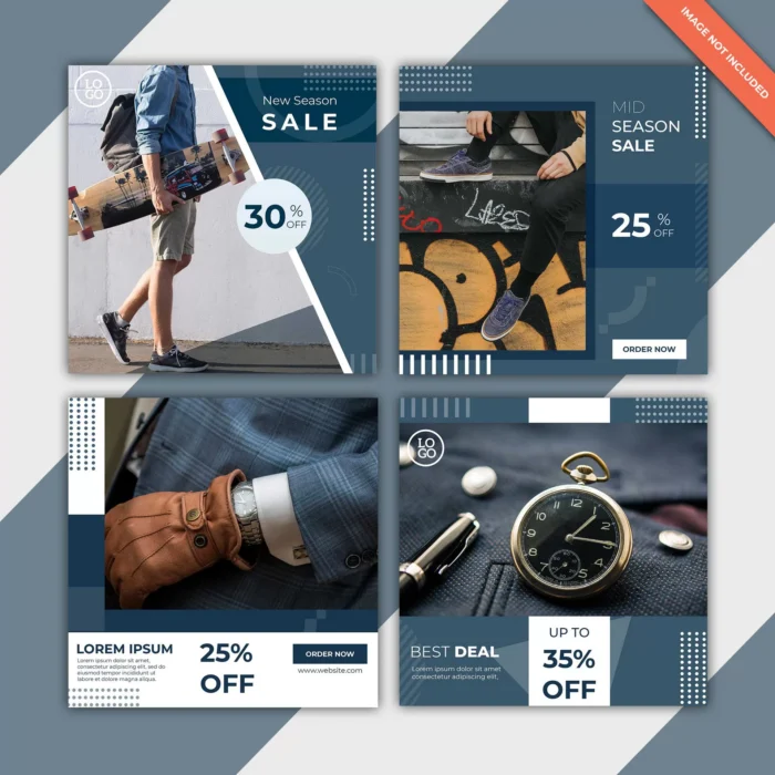 social media post fashion template collection crc40b38f9b size6.2mb - title:قالب لایه باز پست اینستاگرام مناسب تبلیغ و تخفیف محصولات - اورچین فایل - format:PSD - فتوشاپ - sku:crc40b38f9b - keywords: p_id:33258