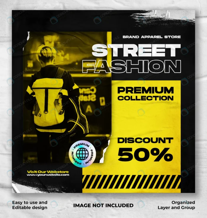 social media post streetwear fashion template crc0eeb4c9c size30.67mb - title:قالب پست اینستاگرام با موضوع فشن خیابانی - اورچین فایل - format:PSD - فتوشاپ - sku:crc0eeb4c9c - keywords: p_id:56311
