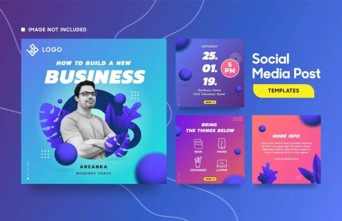 social media post template event with cool gradie crc1fda7f39 size8.32mb - title:قالب پست اینستاگرام با موضوع بیزینس و کسب و کار - اورچین فایل - format:EPS - وکتور - sku:crc1fda7f39 - keywords: p_id:32811
