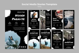 social media post template with hiking concept - title:Home - اورچین فایل - format: - sku: - keywords: p_id:18