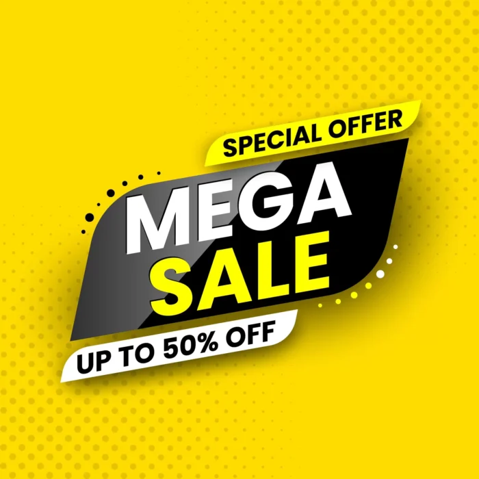 special offer mega sale banner up 50 off crc7a307f8b size17.55mb - title:دانلود دیزاین تبلیغاتی فروش با تخفیف - اورچین فایل - format:EPS - وکتور - sku:crc7a307f8b - keywords: p_id:36709