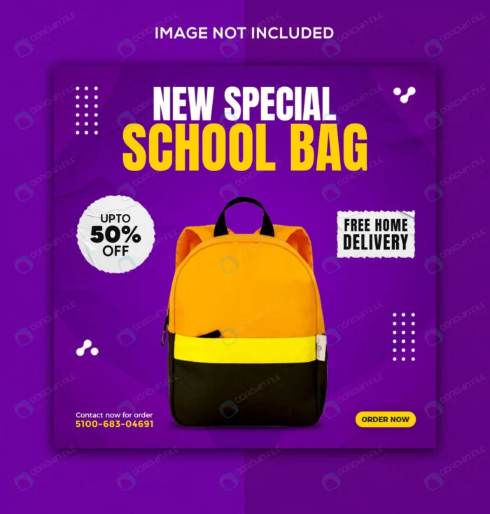 special school bag product sale social media inst crcd1bbf260 size10.09mb 1 - title:قالب لایه باز پست اینستاگرام کیف دانش آموزی خاص - اورچین فایل - format:PSD - فتوشاپ - sku:crcd1bbf260 - keywords: p_id:46000