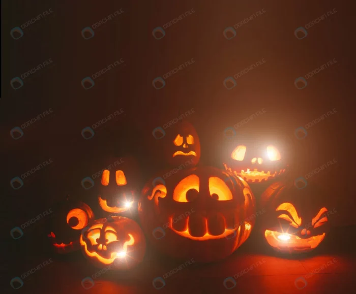 spooky carved pumpkins halloween crc0303aded - title:تصویر استوک کدو تنبل جشن هالووین - اورچین فایل - format:JPG - استوک - sku:crc0303aded - keywords: p_id:64067