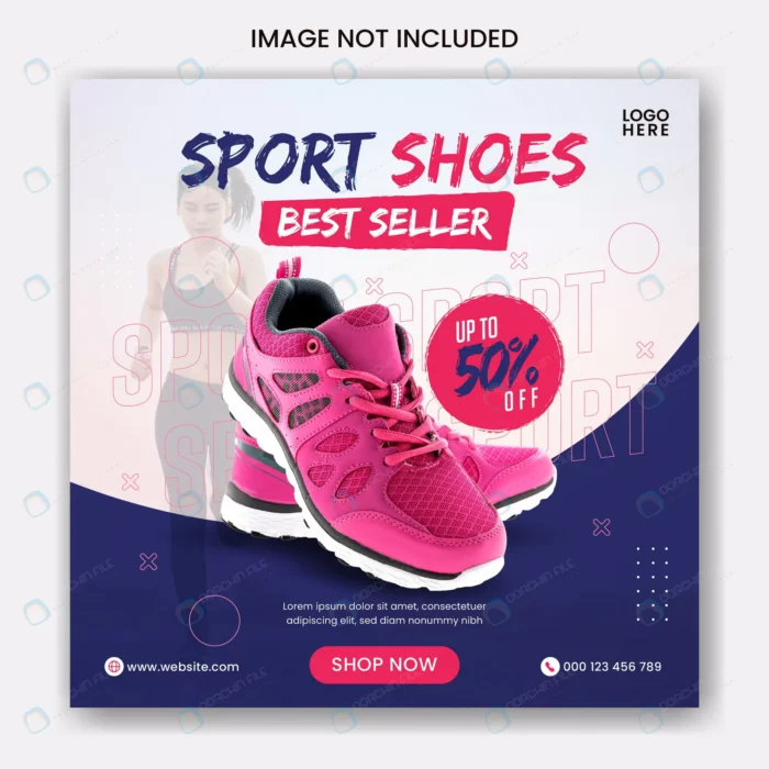 sport shoes sale social media post instagram feed crcad7f55f1 size3.43mb - title:پست اینستاگرام مناسب فروش محصول با تخفیف عالی - اورچین فایل - format:EPS - وکتور - sku:crcad7f55f1 - keywords: p_id:61465