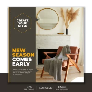 square banner template instagram post new furniture collection interior design - title:Home - اورچین فایل - format: - sku: - keywords: p_id:18