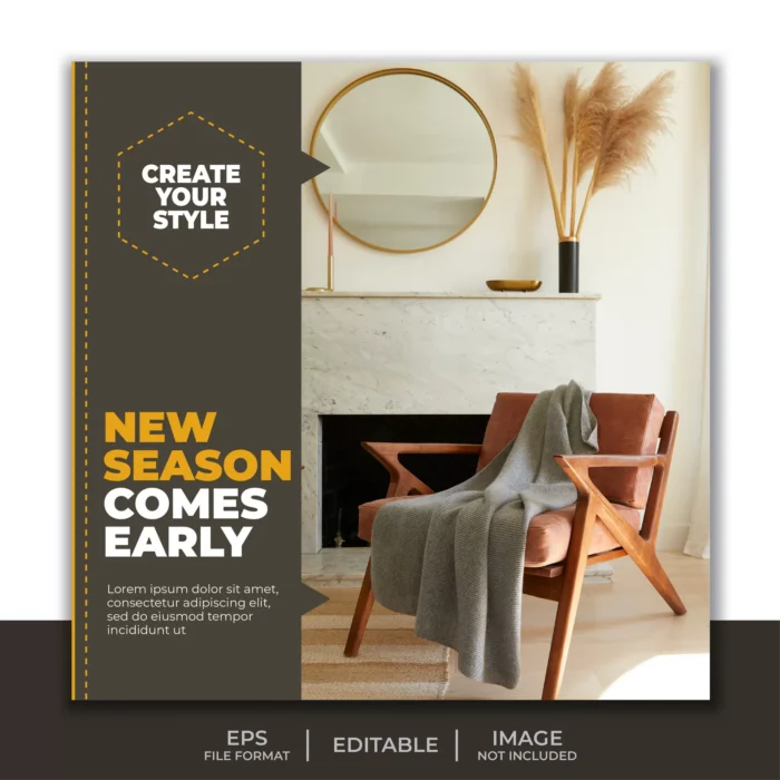 square banner template instagram post new furniture collection interior design - title:پست اینستاگرامی با طراحی زیبا ویژه تبلیغ محصول در فرمت وکتور - اورچین فایل - format:EPS - وکتور - sku:4845 - keywords:پست اینستاگرامی با طراحی زیبا ویژه تبلیغ محصول در فرمت وکتور, وکتور, اینستاگرام, دانلود رایگان, فایل تکی, وکتور رایگان p_id:30470
