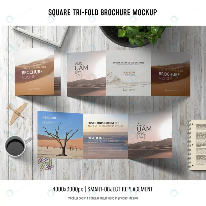 square tri fold brochure mockup 1.webp 2 crc239d9876 size113.84mb 1 - title:موکاپ بروشور لایه باز سه لت مربعی پشت و رو با تم کویر - اورچین فایل - format:PSD - فتوشاپ - sku:crc239d9876 - keywords: p_id:47688
