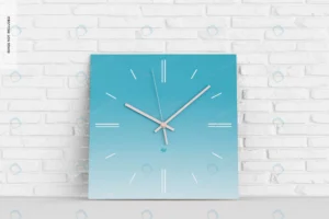 square wall clock mockup leaned crce570d706 size65.37mb - title:Home - اورچین فایل - format: - sku: - keywords: p_id:18