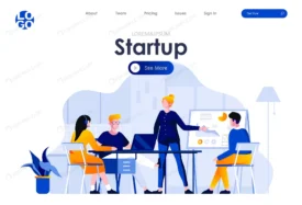 startup project flat landing page design web temp crc04e1cf74 size1.87mb - title:Home Main - اورچین فایل - format: - sku: - keywords: p_id:18