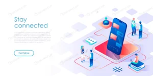 stay connected isometric landing page template crc84e918ca size8.17mb - title:Home - اورچین فایل - format: - sku: - keywords: p_id:18