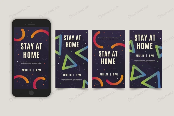 stay home event instagram story collection templa crc2ea3cf74 size1.07mb - title:استوری اینستاگرام با موضوع در خانه بمان - اورچین فایل - format:EPS - وکتور - sku:crc2ea3cf74 - keywords:استوری اینستاگرام با موضوع در خانه بمان p_id:102395
