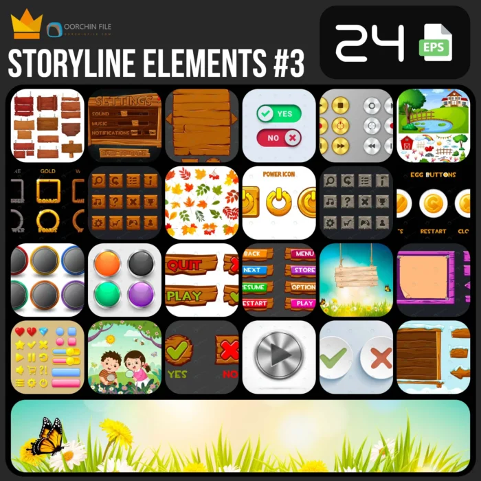 storyline 3b 1 - title:کالکشن 24 وکتور مناسب تولید محتوا - اورچین فایل - format:EPS - وکتور - sku:crcvec24story - keywords: p_id:43502
