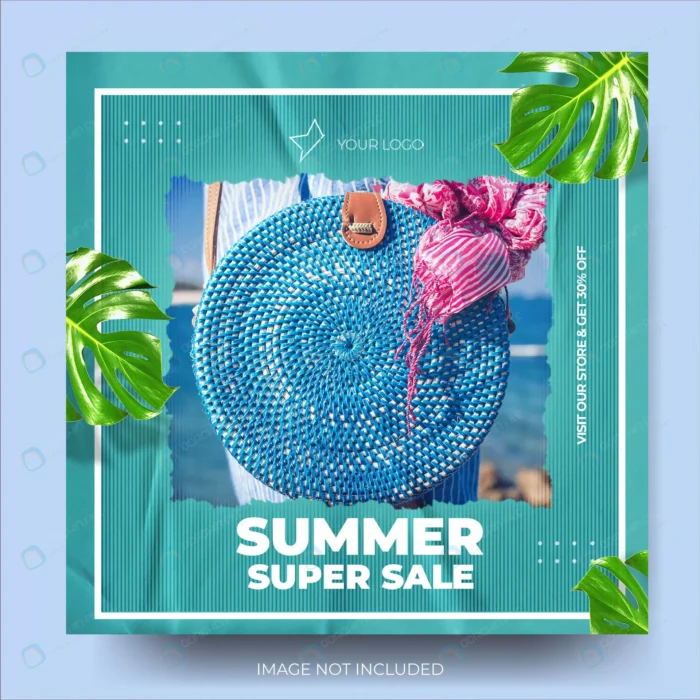 stylish blue summer fashion sale instagram post f crcb8d9604c size26.3mb 1 - title:قالب لایه باز پست اینستاگرام ویژه استایل آبی تابستانی - اورچین فایل - format:PSD - فتوشاپ - sku:crcb8d9604c - keywords: p_id:46064