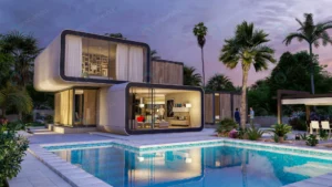 stylish contemporary house dusk crcf58969a6 size22.84mb 7680x4320 - title:Home - اورچین فایل - format: - sku: - keywords: p_id:18